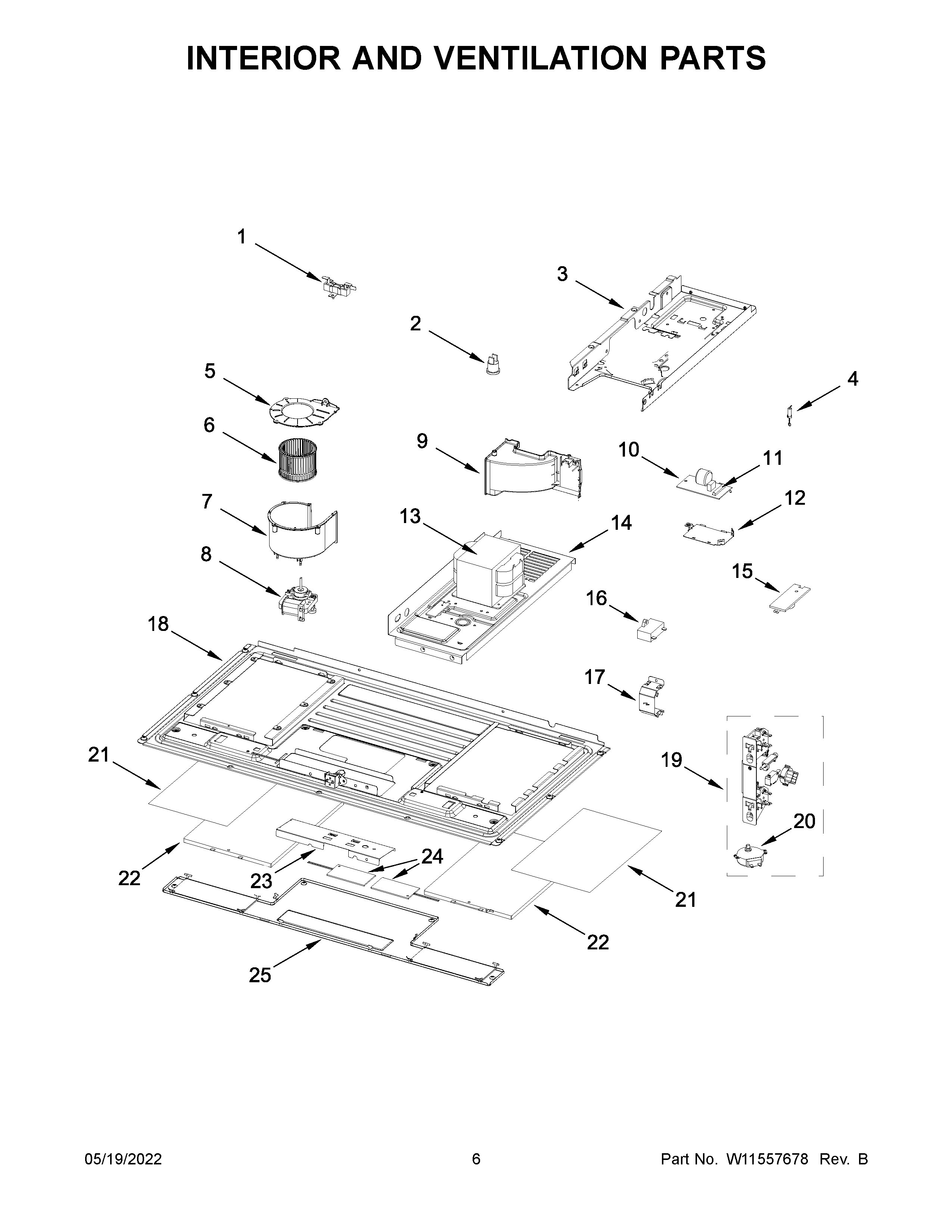 Interior and ventilation parts