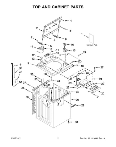Top and cabinet parts