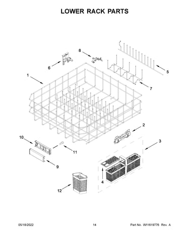 Lower rack parts