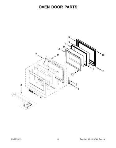 Oven door parts