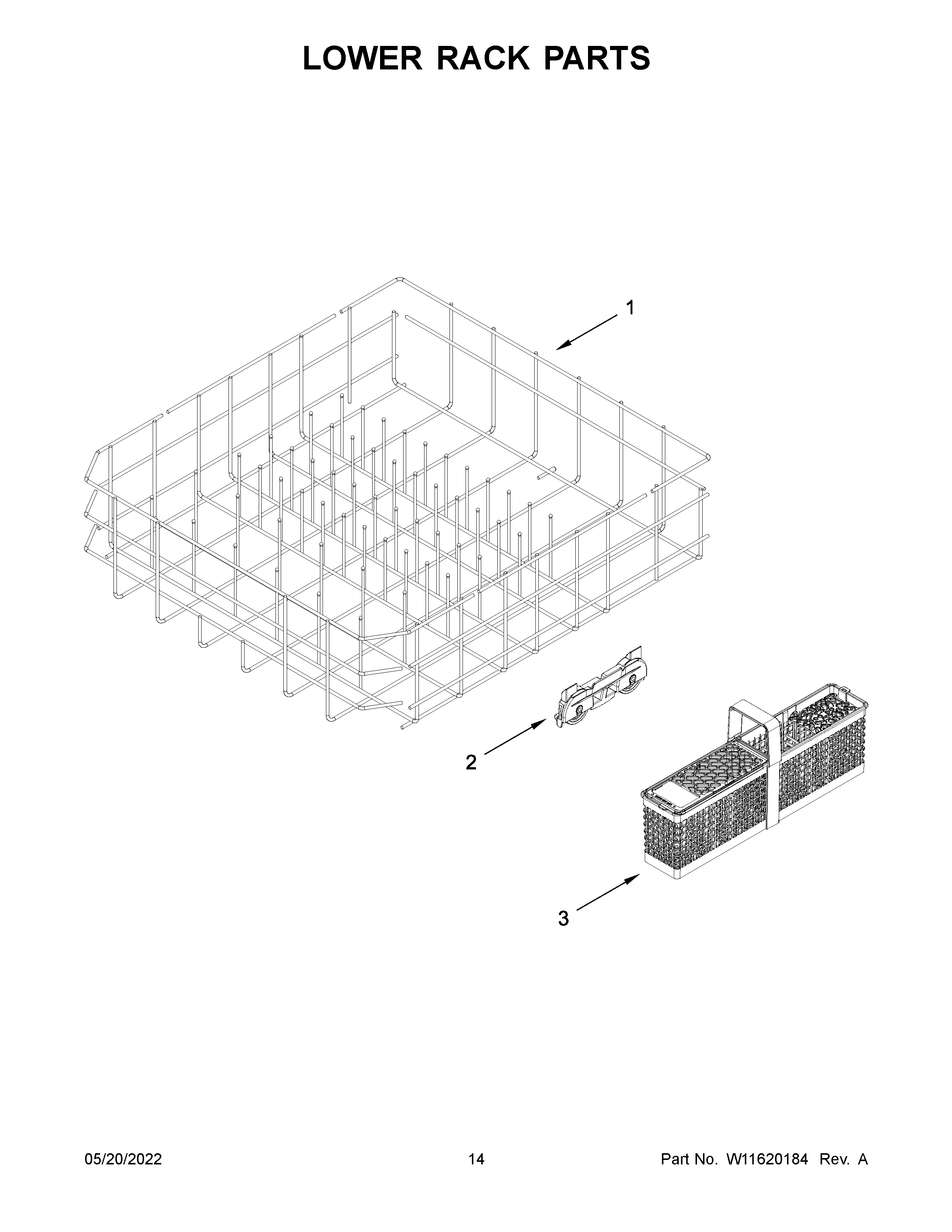 Lower rack parts