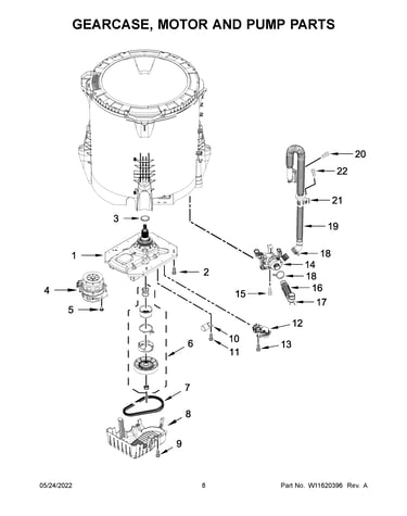 Gearcase, motor and pump parts