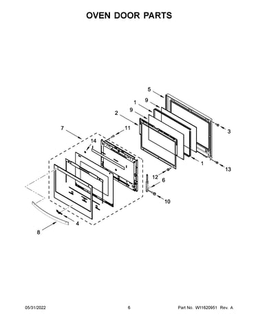 Oven door parts