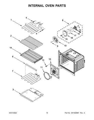 Internal oven parts