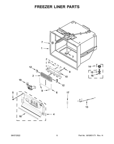 Freezer liner parts