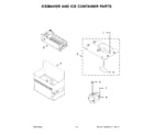 KitchenAid KRFC704FSS00 icemaker and ice container parts diagram