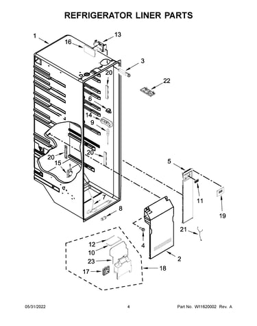 Refrigerator liner parts