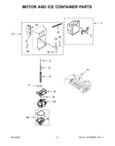 Motor and ice container parts