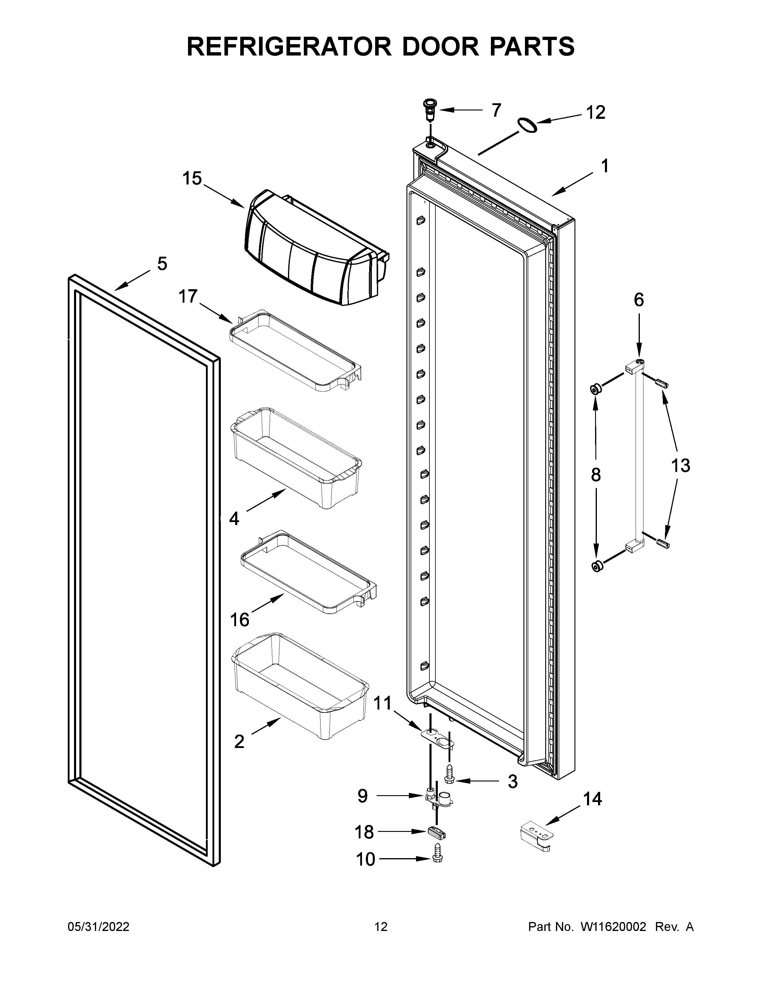 Refrigerator door parts