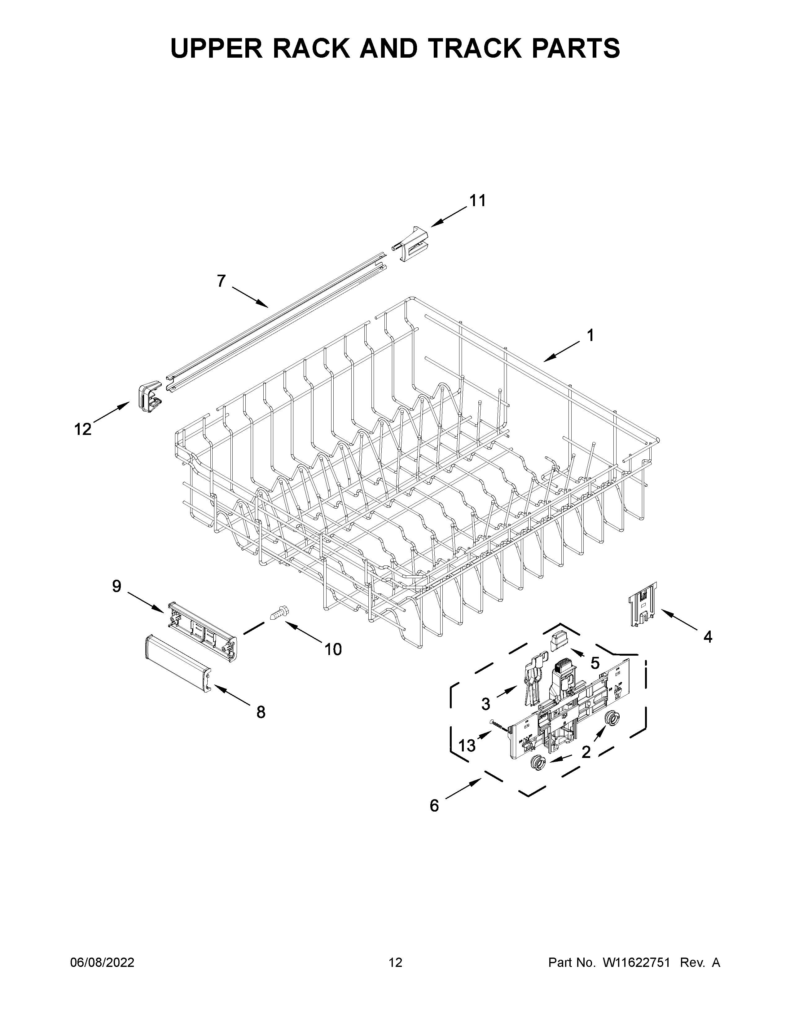 UPPER RACK AND TRACK PARTS