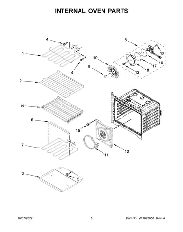 Internal oven parts