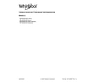 Whirlpool WRF560SEHB00 cover sheet diagram