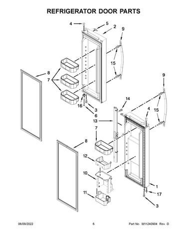 Refrigerator door parts