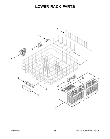 Lower rack parts