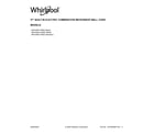 Whirlpool WOC54EC7HB20 cover sheet diagram