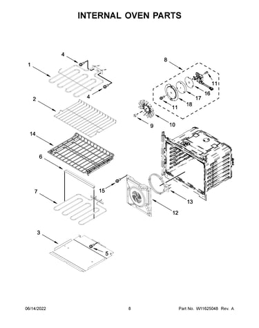Internal oven parts