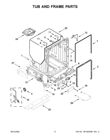 Tub and frame parts