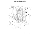 Jenn-Air JDPSS244LL2 tub and frame parts diagram