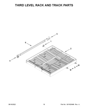 Third level rack and track parts