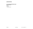Amana AER6603SMS0 cover sheet diagram