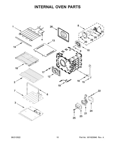 Internal oven parts