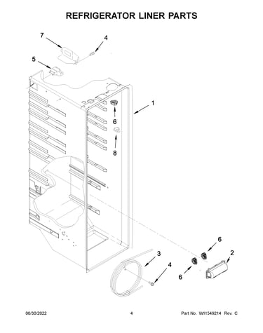 Refrigerator liner parts