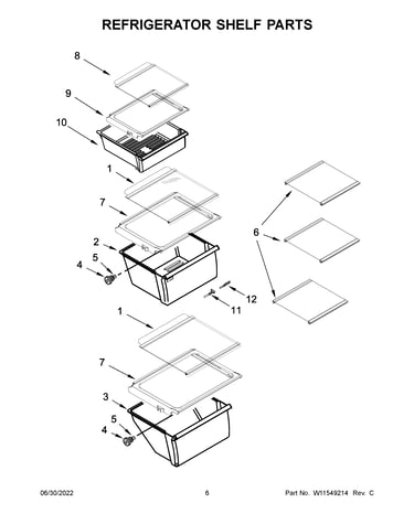 Refrigerator shelf parts