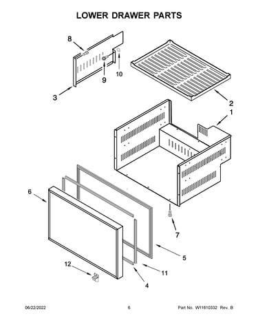 Lower drawer parts