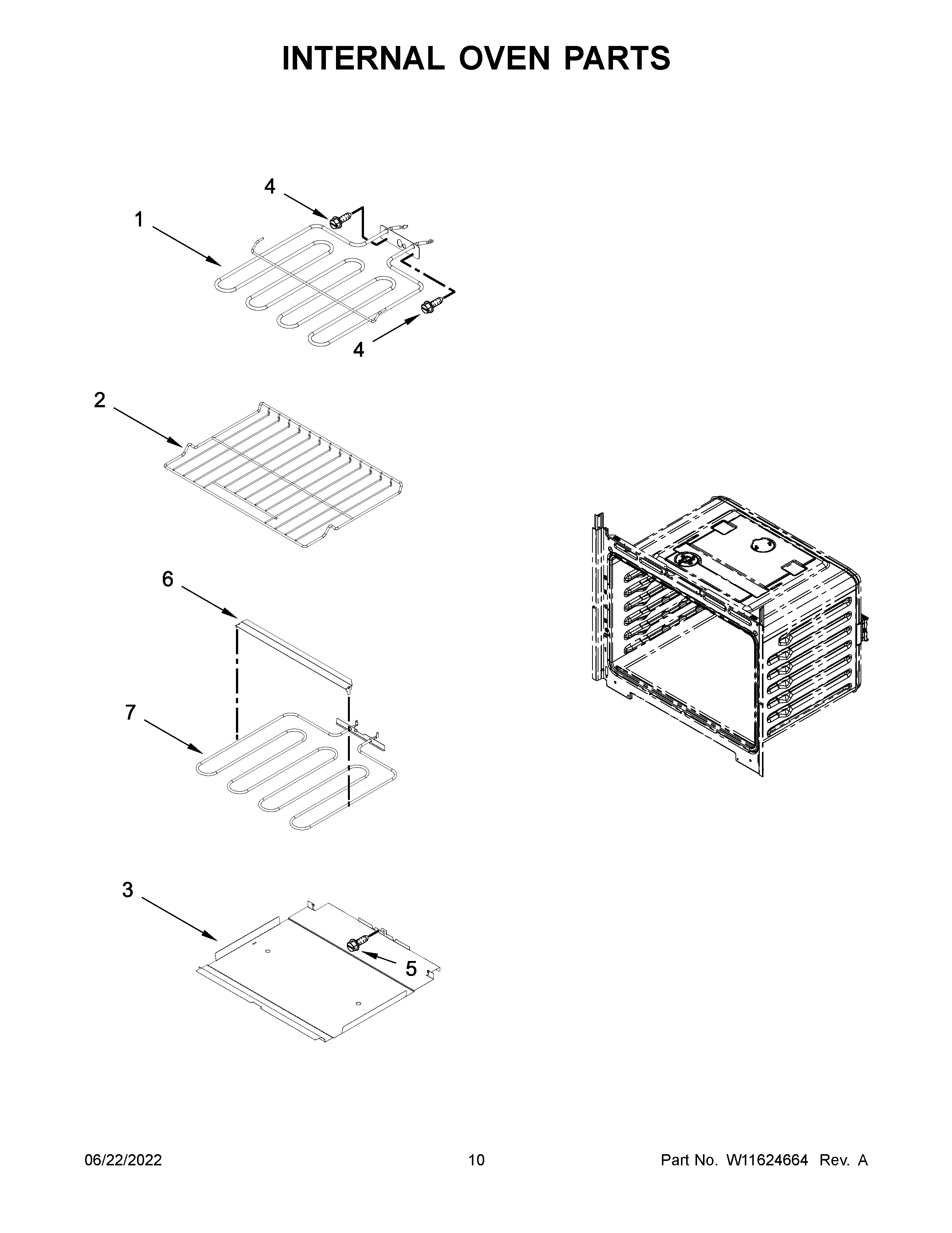 Internal oven parts