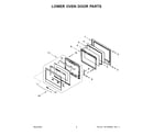 Whirlpool WOD77EC7HV20 lower oven door parts diagram