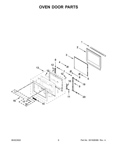 Oven door parts