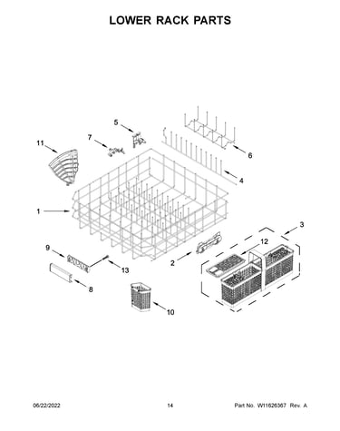 Lower rack parts