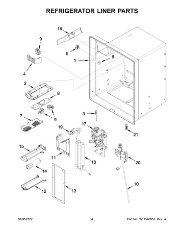 Refrigerator liner parts