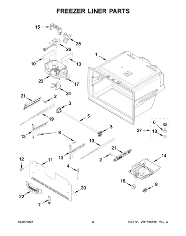 Freezer liner parts