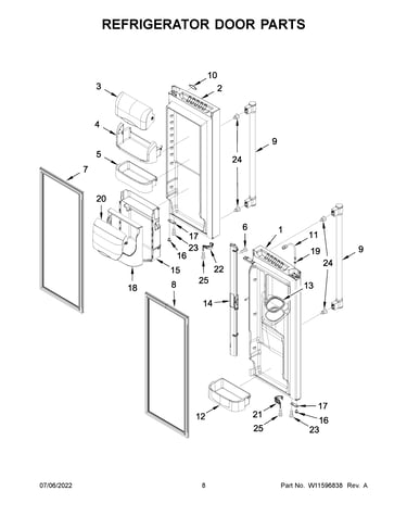Refrigerator door parts