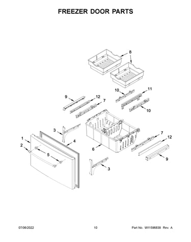 Freezer door parts