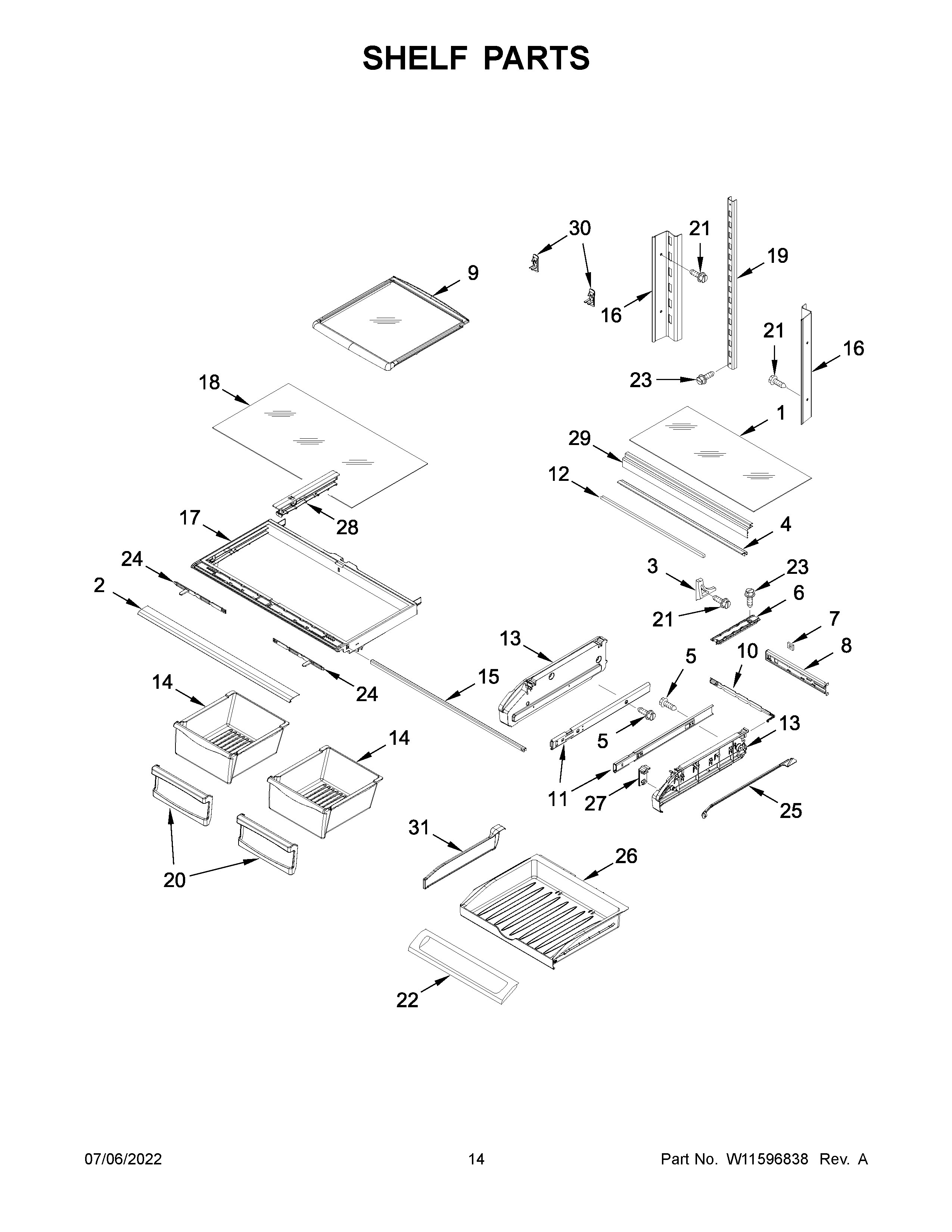 Shelf parts