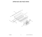 KitchenAid KDTE204KPS1 upper rack and track parts diagram