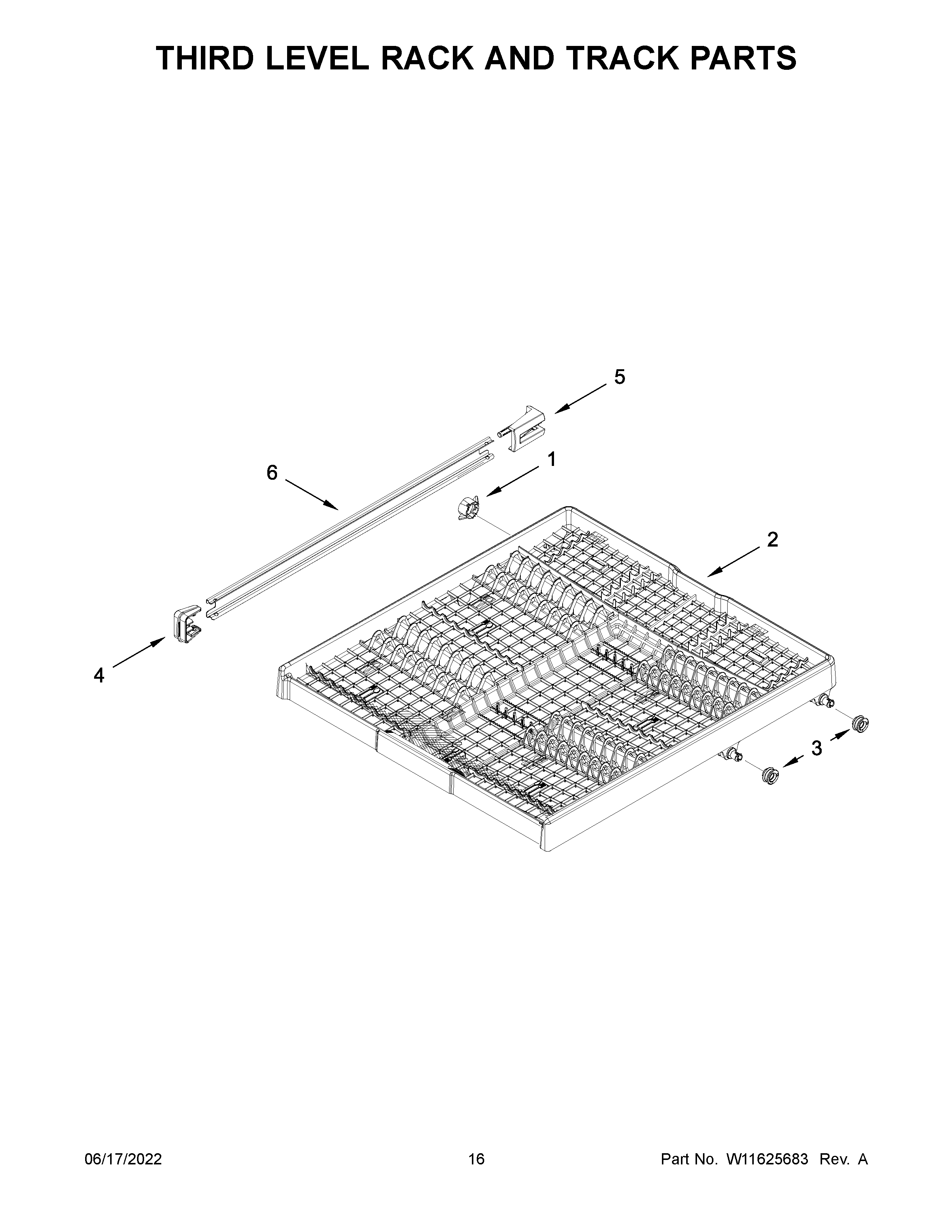 THIRD LEVEL RACK AND TRACK PARTS