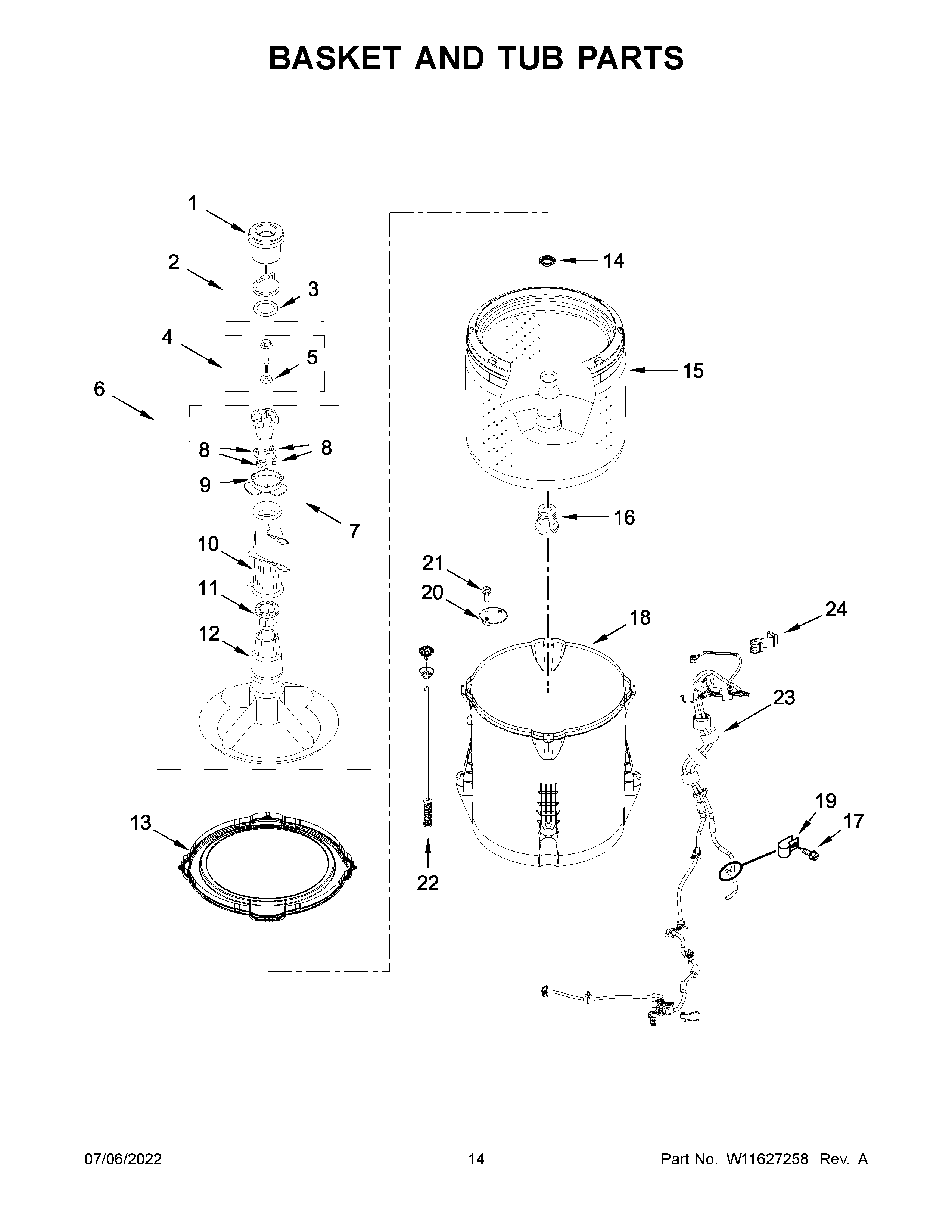 Basket and tub parts