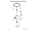 Whirlpool WET4027HW2 gearcase, motor and pump parts diagram