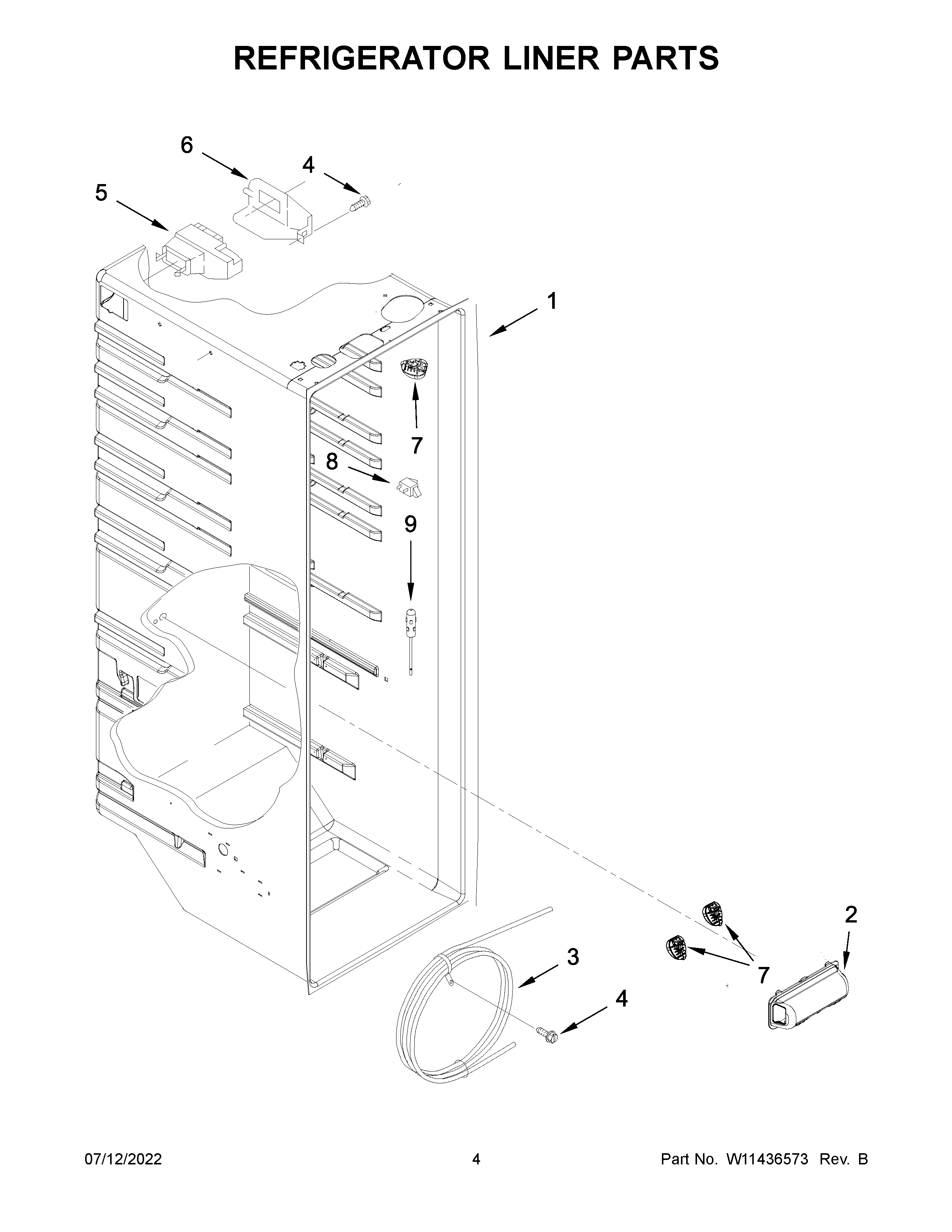 Refrigerator liner parts