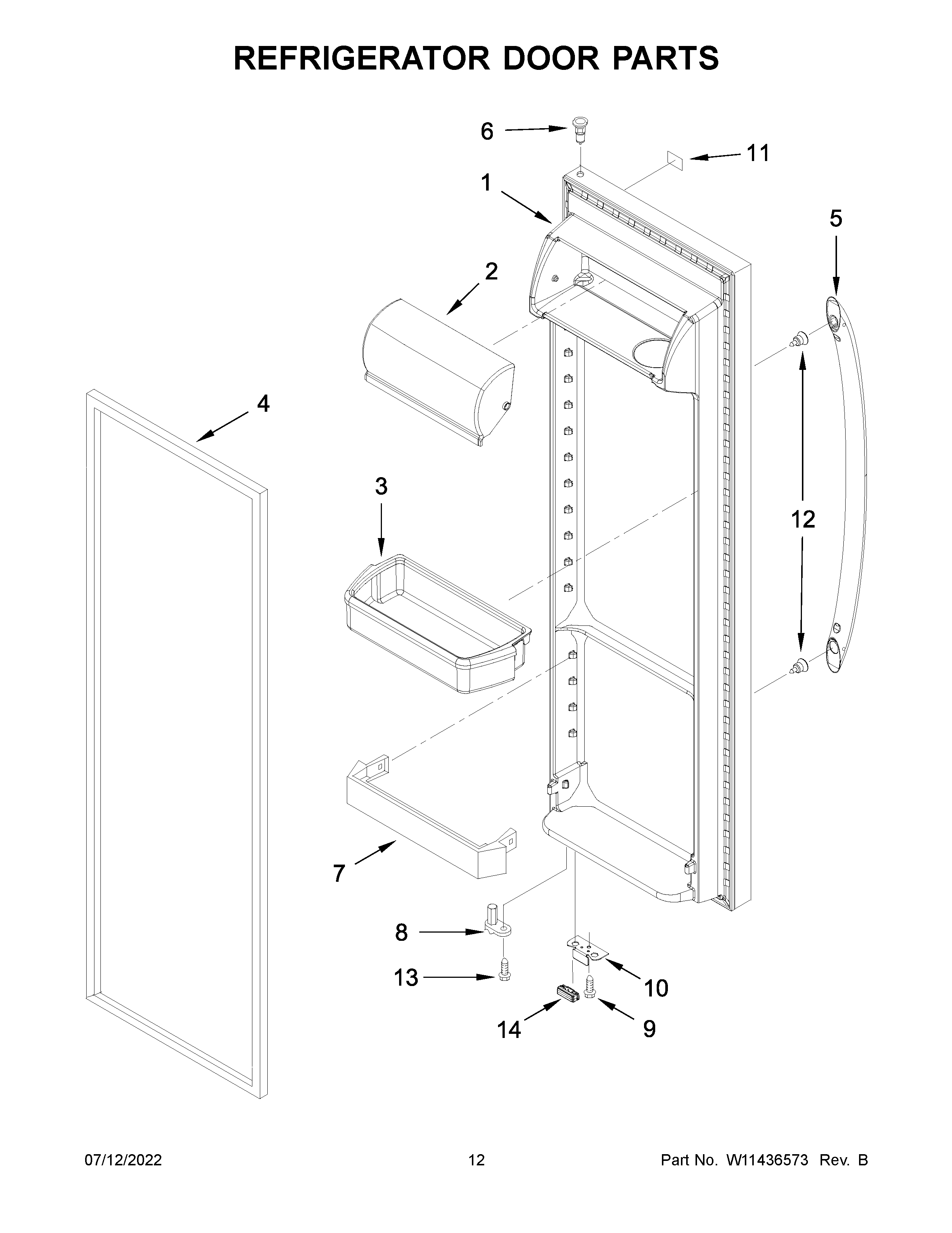 Refrigerator door parts