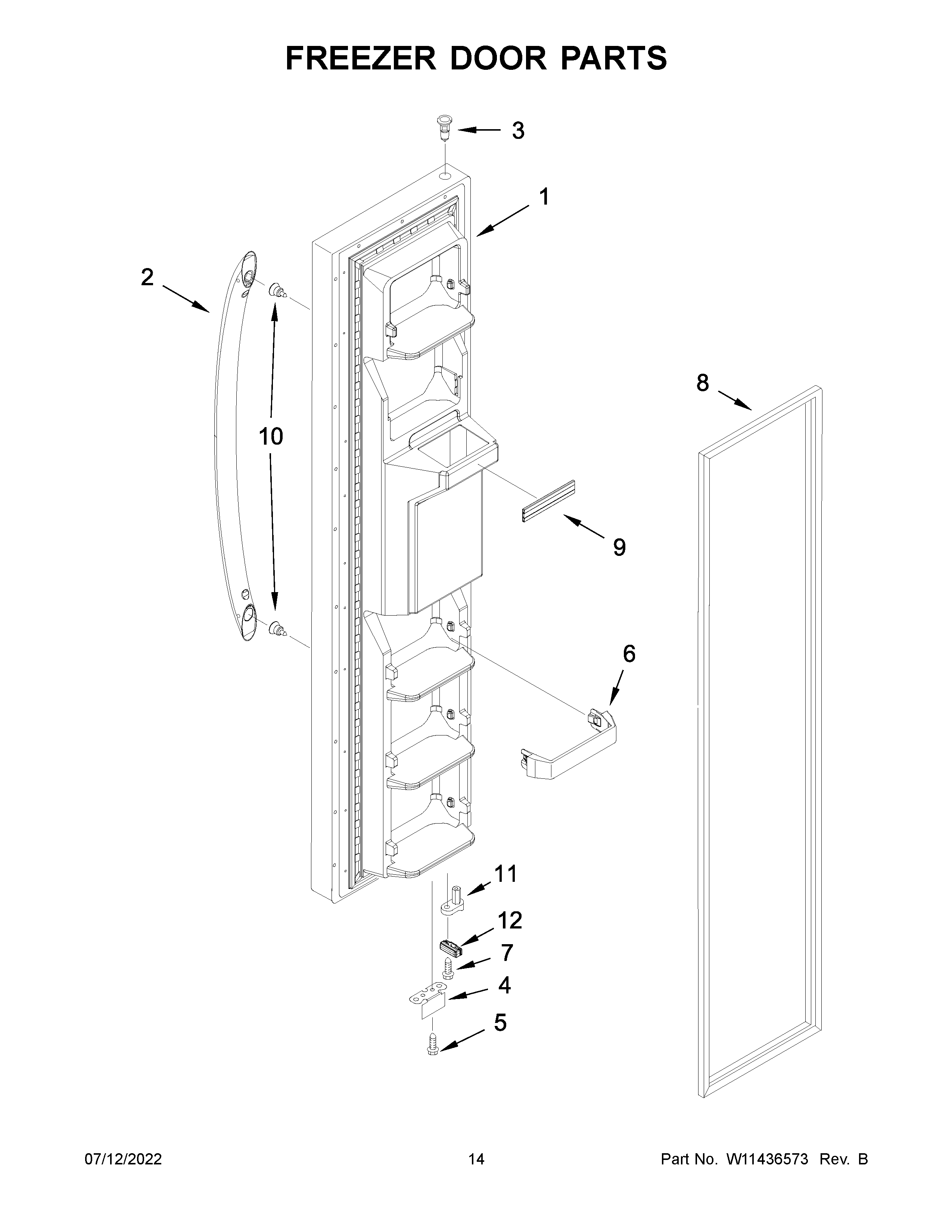 Freezer door parts
