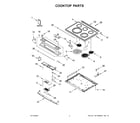 Whirlpool YWEE745H0LZ1 cooktop parts diagram