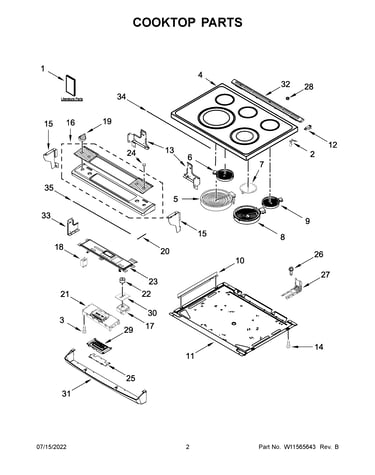 Cooktop parts