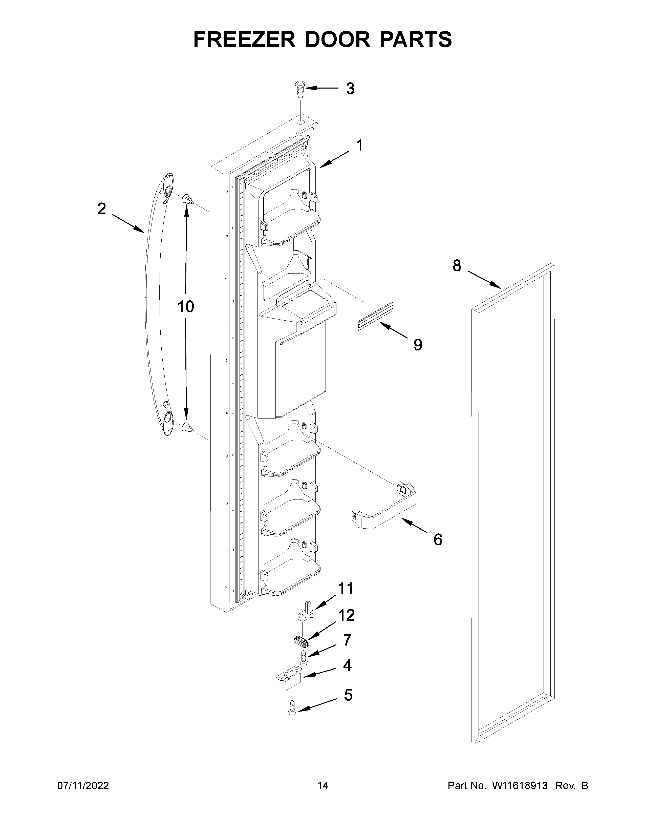 Freezer door parts