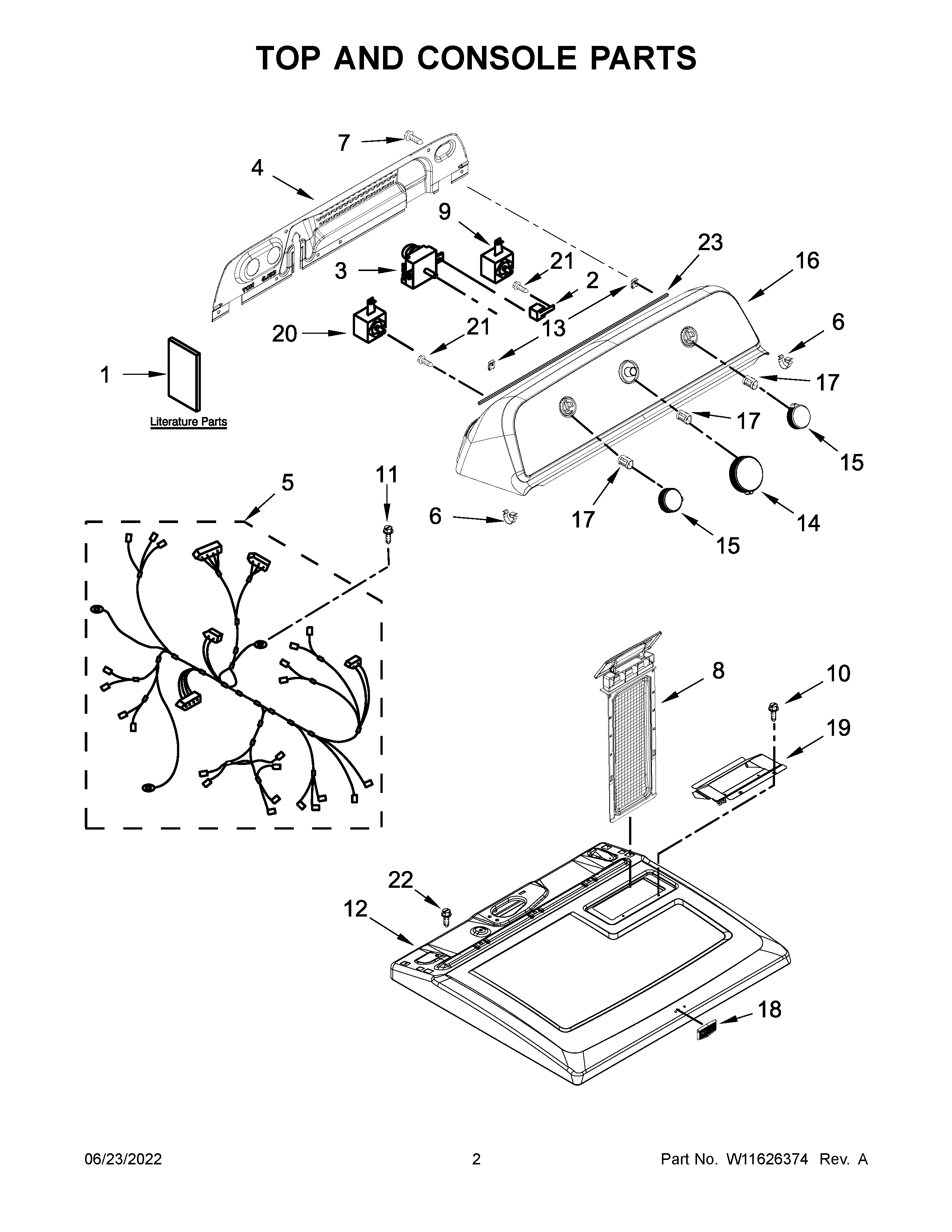 Top and console parts