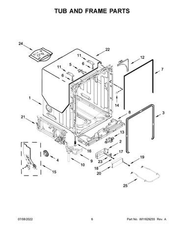 Tub and frame parts