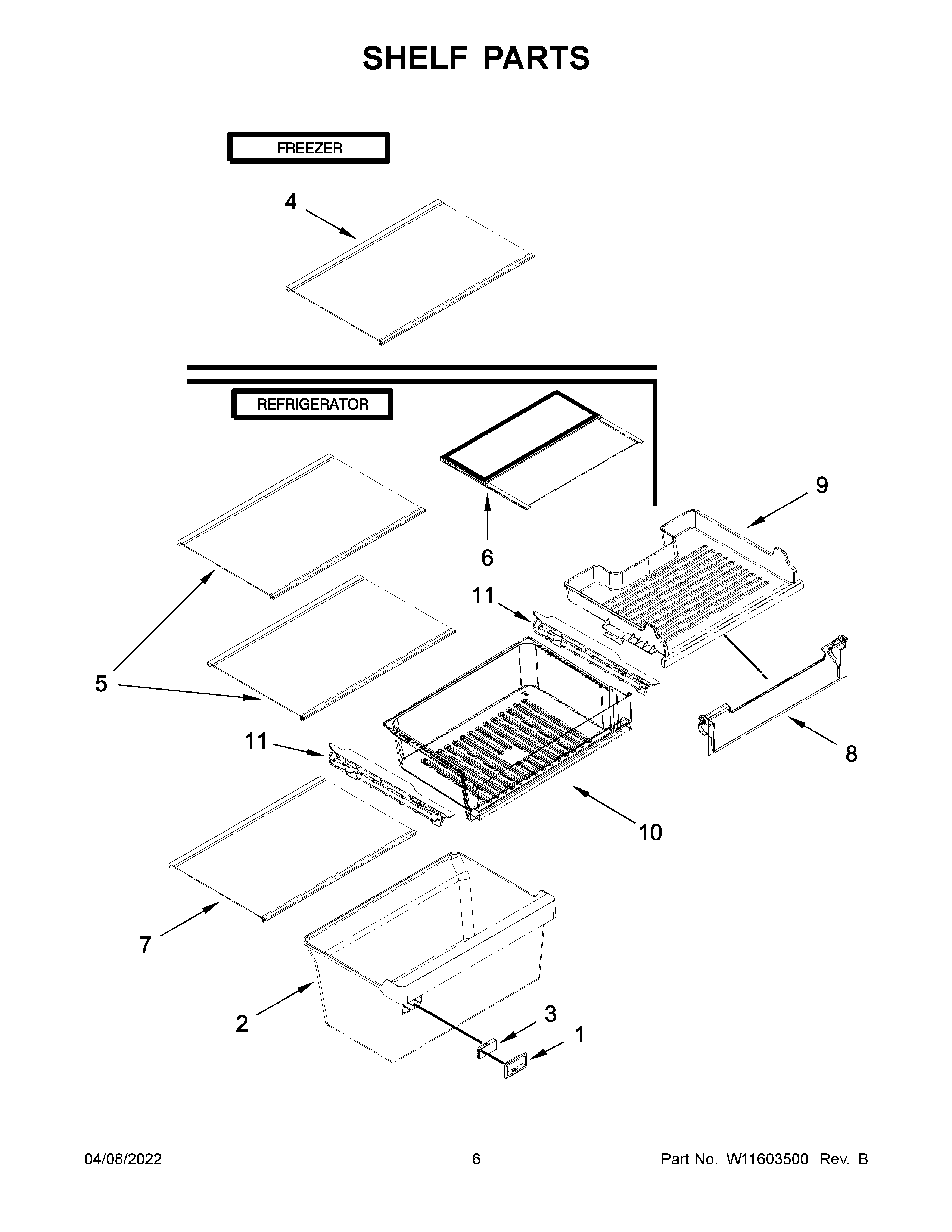 Shelf parts